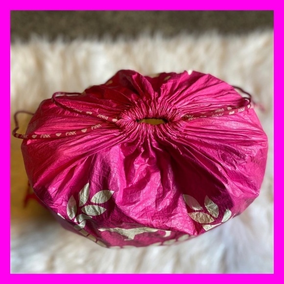 Vintage Victoria's Secret VS PINK Drawstring Pouch Backpack With Dog Crest - Picture 4 of 6